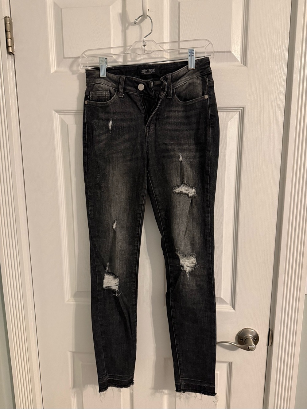 Judy Blue Washed Black Distressed Skinny Jeans